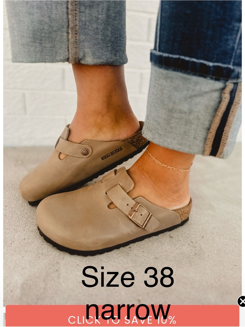 Birkenstock Taupe Slip-On Boston Clogs with Buckle